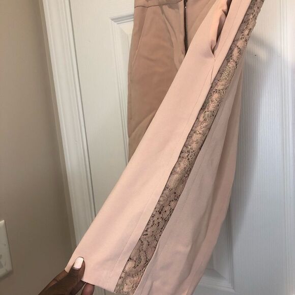 Rebecca Taylor pink midi Bermuda shorts with side lace detail, size 4 - Picture 5 of 13